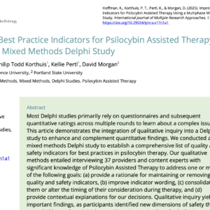 17(1). 02. Improving Best Practice Indicators for Psilocybin Assisted Therapy Using a Multiphase Mixed Methods Delphi Study
