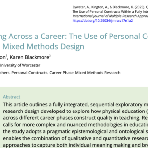 17(1). 03. Quality in Teaching Across a Career: The Use of Personal Constructs Within a Fully Integrated Mixed Methods Design