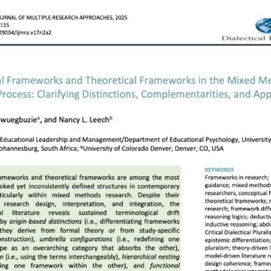 17(2). 03. Conceptual Frameworks and Theoretical Frameworks in the Mixed Methods Research Process: Clarifying Distinctions, Complementarities, and Applications